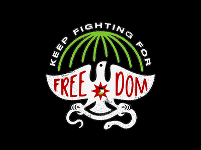 FREE💥DOM dove free palestine freedom graphic illustration keep fighting logo palestine peace protest support