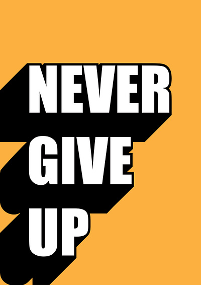 Never give up graphic design illustration motivation quote type typography