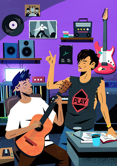 Band Room adobeillustrator band character illustration music rock vector