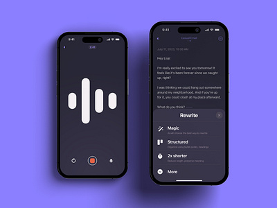 Letterly.app – from messy thought to clear, superfast. ai android app design ios ui ux voice to text