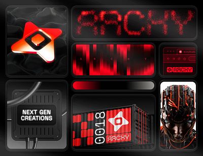 Brand Idenity for Archy 3d bento branding dark web3