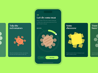 Meal Cooking Onboarding app clean cooking eco green healthcare meal minimal mobile simple ui voit xandovoit
