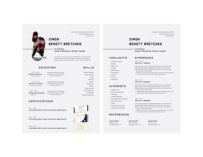 Resume (CV) Design ; Figma cv design design figma figma design graphic design resume design ui web design