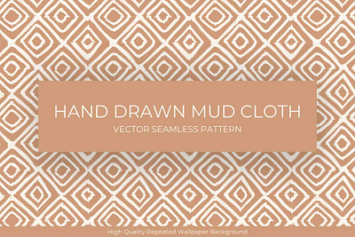 Hand Drawn Mud Cloth Seamless Pattern african pattern african wallpaper modern wallpaper orange pattern seamless pattern wallpaper