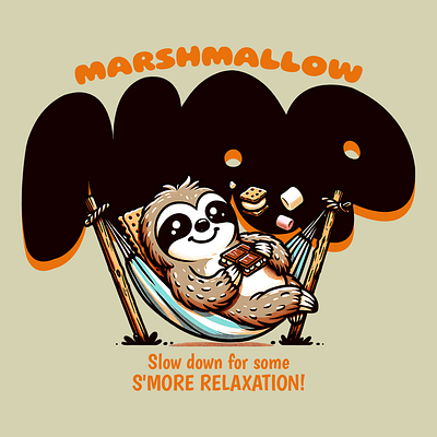 Marshmallow Nap adorable cartoon chill cute design funny kittl marshmallow pop culture print on demand printondemand relax sloth t shirt t shirt design tshirt tshirtdesign