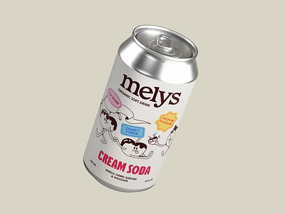 Melys beverage branding cherry cream cute drink food healthy illustration logo mockup natural retro soda sticker type wordmark