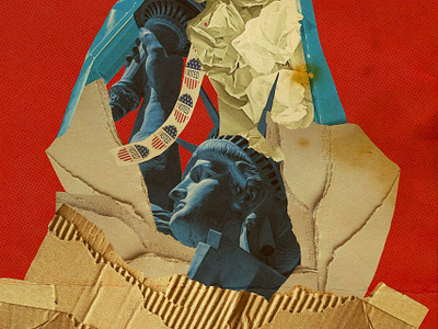 Liberte america collage democracy digital art digital collage digital illustration editorial illustration polska ilustracja polski plakat poster social issues statue of liberty texture usa voting