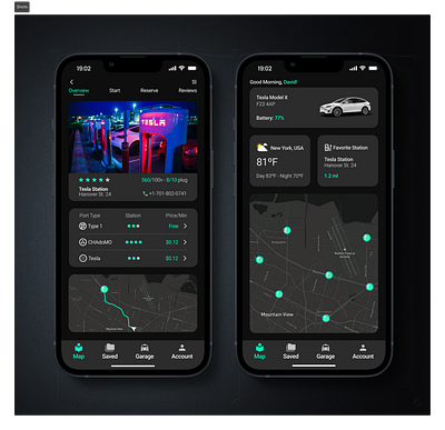 Tesla Station Apps UI Shots autolayout fuel station shots testla testla station ui ui shots