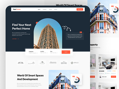 Property Landing Page Website apartement building design home page landing page properties property real estate real estate website residence web web design website website design