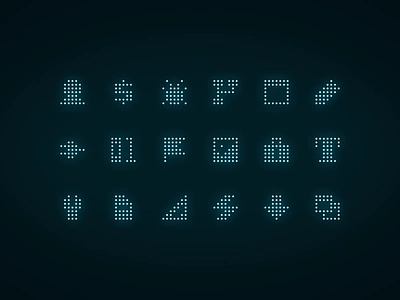 Branded Icons branded icons chip dot icons dotted icons glowing icons halftone icons icon design icons microchip neon icons