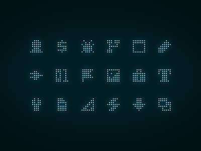 Branded Icons branded icons chip dot icons dotted icons glowing icons halftone icons icon design icons microchip neon icons