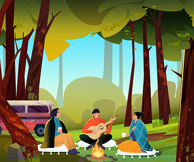 Camping joy beautiful illustrations best illustration companies best illustrations best of dribbble bounce branding camping illustration discovery forest forest illustrations illuminz illustration illustrations of people junge graphics jungle jungle graphics people illustrations