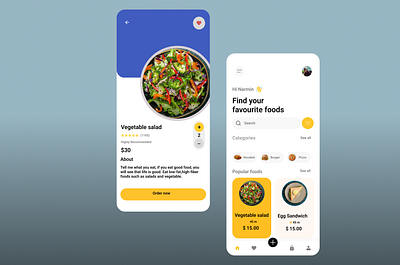 Fast Food App egg fast food food graphic design logo resturant salad ui designer uiux designer ux designer vegetable