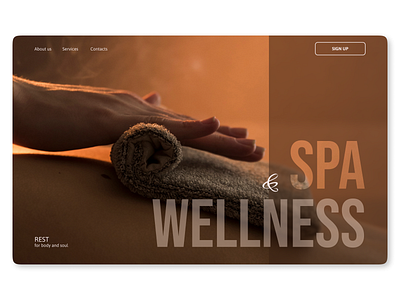 Home page of the site for a SPA salon homepage site spa ui webdesign wellness