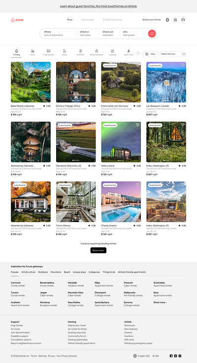 Airbnb redesign branding design typography ui ux web design