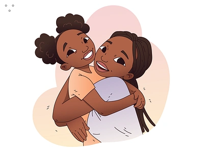 Together 2d boy child flat girl gradient hug illustration mother motherhood mothers day people woman