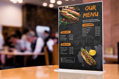 RESTAURANT MENU || Hungry Hub branding graphic design logo menu mockup restaurant