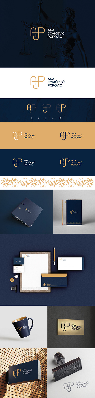 AJP Visual Identity attorney branding law lawyer legal line logo logo monogram typography logo visual identity