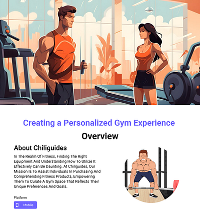 Case Study - Chiliguides : a Personalized Gym Experience app case study developer fitness graphics gym ui ux