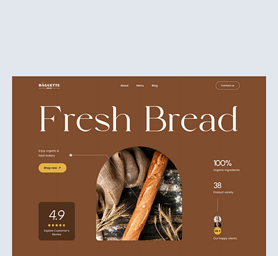 Landing Ui baguette bakery bread brown colors design landing landing page product design rate shop ui ux website