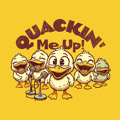 Quackin' Me Up! adorable cartoon cute design duck duckling funny kittl pop culture print on demand printondemand t shirt t shirt design tshirt tshirtdesign