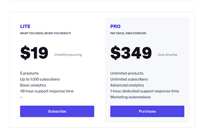 This or That blocks patterns pricing reboot table ui wordpress