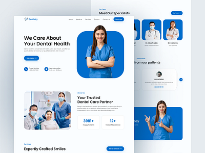 Dentistry Website Design dental dental website hospital ui webdesign website design