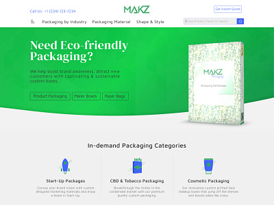 Packaging Marketplace Hero Section figma marketplace packaging site ui uiux website ui