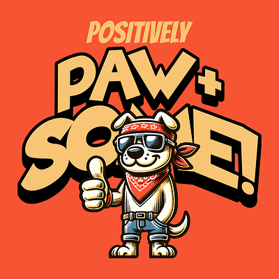 Paw+some! adorable awesome cartoon cute design dog funny kittl pop culture positive vibes positivity print on demand printondemand t shirt t shirt design tshirt tshirtdesign