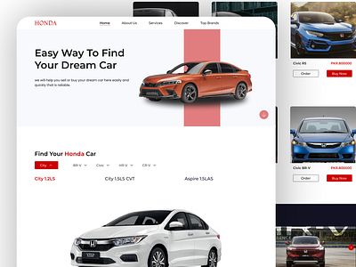 Honda Website Redesign branding car car website design design for auto studio ecommerce figma honda landingpage ui uidesign uiux user interface ux vehicle web design