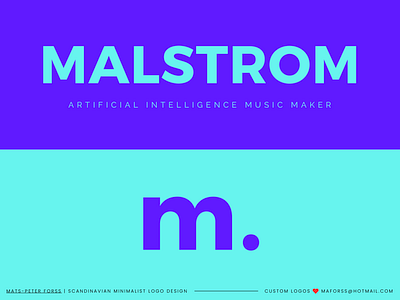 Malstrom Minimalistic type-centric AI startup custom logo design ai logo ai logo design artificial intelligence custom logo custom logo design logo logo design logo design service