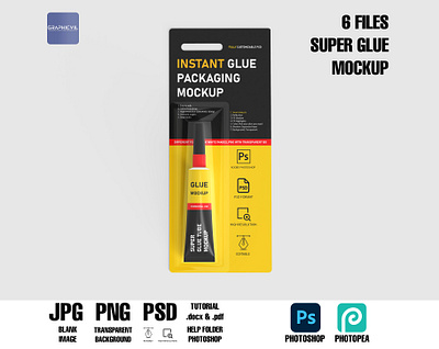 Glue Mockup, Super glue mockup, instant glue mockup, glue tube adhesive tube mockup