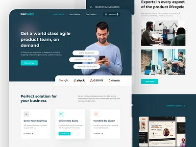 Service Agency Website Landing Page Design agency agency landing company website creative design digital agency figma landing page service ui uidesign uiux ux web design website