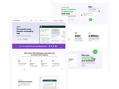 Web Design - Product page (WhatsApp) for InstaMessage product design ui design ux design website design