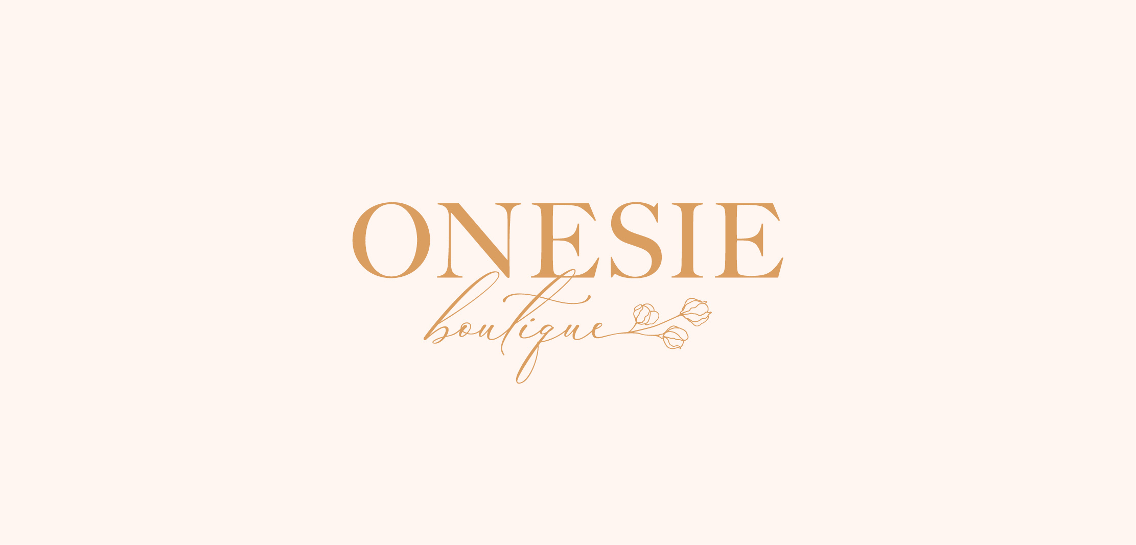 Onesie Boutique Branding baby baby brand baby clothing brand design branding classy clothing brand elegant florals illustration logo logo design orange organic cotton pink script serif
