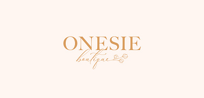 Onesie Boutique Branding baby baby brand baby clothing brand design branding classy clothing brand elegant florals illustration logo logo design orange organic cotton pink script serif