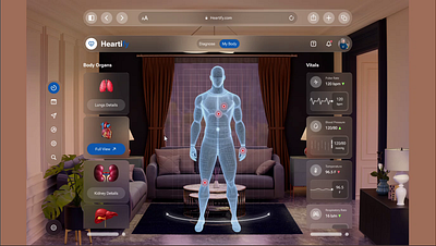 Patient Health Monitoring By AR 3d animation apple vision pro ar ui ux vr