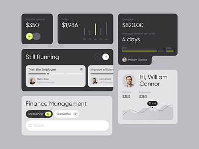 CRM invoice tracker app UI Kit analitics app clean crm finance invoice kit mobile saas ui