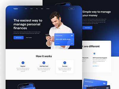 Landing Page Design Concept bank website banking credit card design figma finance finance landing page finance web finance website financial landing page money ui uidesign uiux ux wallet website website design