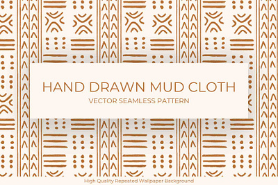 Hand Drawn Mud Cloth Pattern african pattern background graphic design hand drawn mud cloth organic pattern pattern design seamless wallpaper wallpaper design