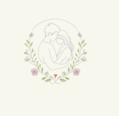 Line Art Couple Love adobe couple desgin design flowers graphic design illustration lineart love minimalistic pastel vector