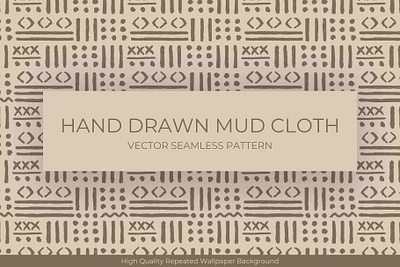 Hand Drawn Mud Cloth Pattern african pattern background beige brown mud cloth wallpaper