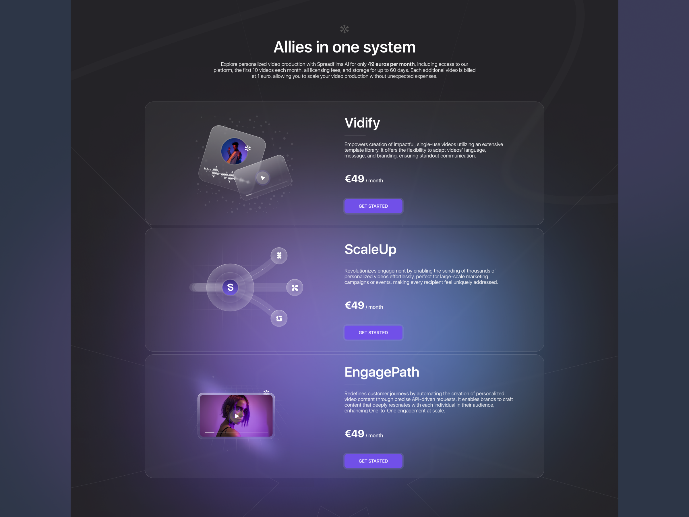 SpreadFilms landing page edit film landing movie ui ux video