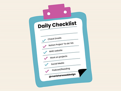 Daily Checklist MHD Social Media animation branding canva design downy graphic design graphicdesign graphicdesigner graphics icon illustration neurodiverse poppins smallbusiness todolist typeface ui ux vector women