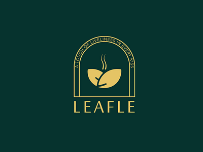 LEAFLE TEA Logo brand logo food and drink food and drinks logo food logo leafle tea logo leafle logo logo logo design luxury logo luxury tea brand luxury tea logo minimal logo tea logo vintage logo vintage tea logo