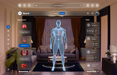 Patient Health Monitoring By AR 3d animation ar ealthcare figma ui ux vr