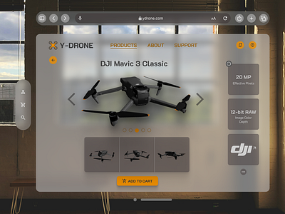 Y-Drone Apple Vision Pro 3d apple apple vision pro dji drone drones figma sharpen study ui