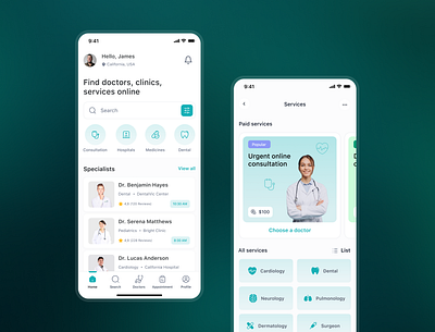 Medical Appointments App Design app interface booking health tech healthcare healthcare app healthtech interface design medical app mobile mobile app product design ui uidesign uiuxdesign user experience user interface ux uxdesign