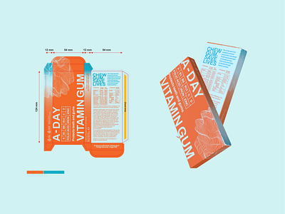 Dieline for the A-Day Packaging blender bold packaging supplements vibrant vitamins