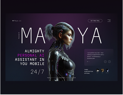 MAYA — AI ASSISTAINT 3d ai animation branding logo motion graphics ui дизайн обложка